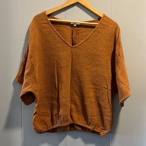 The Gauze Dolman Top in Meerkat